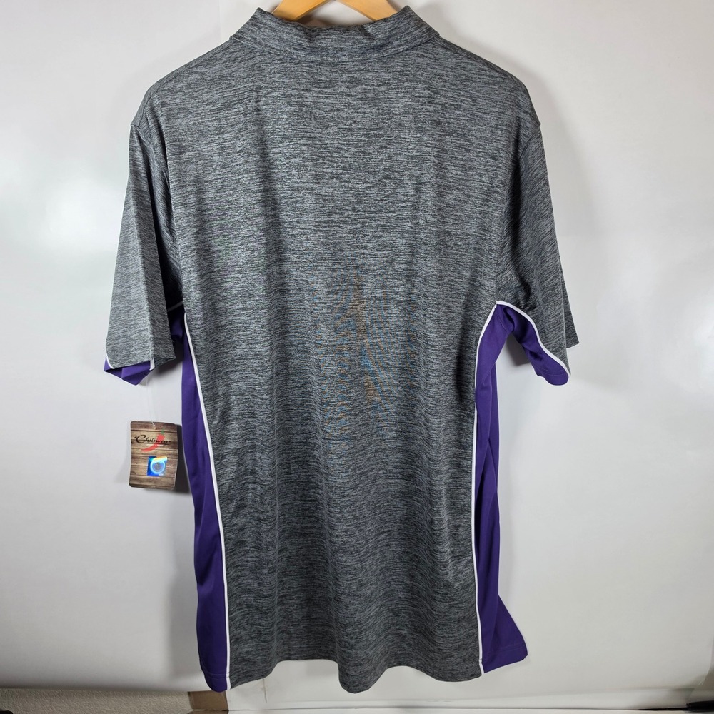 Chiliwear TCU Horned Frogs Mens Large Gray Purple Performance Polo Shirt NWT - Picture 4 of 9